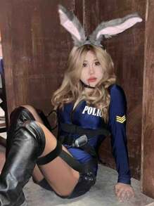 1pc Millennium Bunny Ear Headband, Cute Sexy Plush Rabbit Ear Hair Clip Hairband, Cosplay Easter Headpiece