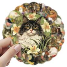 54 pièces Ensemble d'autocollants de gribouillis de chat, convient pour le scrapbooking, le papier décoratif, le journal intime, le cahier, l'ordinateur portable, le pare-chocs, la planche à roulettes, la bouteille d'eau, l'ordinateur, les dessins animés, le casque, la voiture - Apportez de la joie à votre vie, cadeau parfait pour les adultes et les enfants