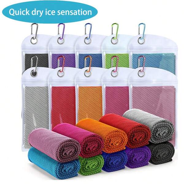 1pc Summer Cool Feeling Sports Towel, Portable Outdoor Cooling Gym Ice Towel, Quick Dry Sweat Absorbing Towel Holiday Bathroom DecorTravel Essentials Travel Accessories Beach Essentials