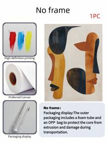 1pc Two Face Masks Vintage-Printing Canvas -Posters-Wall Arts- Frameless Canvas Paintings - Bedroom, Home Office, Kitchen, Bathroom - Indoor/Outdoor Hanging Pictures Ideal Gift For Wall Decoration, Room Decoration Paintings