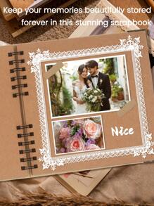 Scrapbook Album, 8"X 8"(20 X 20 Cm)/10"X 12"(25 X 30 Cm) Scrap Book, Thick 250gsm Kraft Paper (60 Pages), Art Supplies For DIY Crafts, Guest Books, Traveling, Birthday & Holiday Gifts. - Khaki - View 6