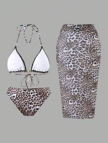 Allurini 2025 New Cheetah Print Sexy Bikini Set Elegant - Multicolor - View 7