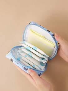 Sanitary Napkin Storage Bag, Portable Cosmetic Lipstick Bag, Cosmetic Lipstick Bag, Large Capacity Waterproof Cartoon Design, Coin Purse, Girl Cash Bag, Waterproof Cloth For Storage Of Sanitary Napkins And Pads, School Supplies Travel Necessities Makeup Bag, Holiday Necessities Makeup Bag, Makeup Bag, Makeup Bag, Makeup Storage, Travel Headset Replacement Storage Bag, Bedroom Accessories, Are Necessities For Girls To Go Out Makeup Travel Toiletry Organizer Essentials Gifts Storage Zipper Accessories Nail