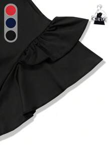 Đầm ôm dáng cổ cao tay bướm cỡ lớn, trang phục mùa hè nữ, màu đen thanh lịch. - màu đen - Xem 5