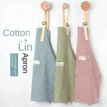 Fashionable Waterproof And Oil - Proof Striped Kitchen Apron For Home Restaurant Work