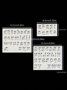1 Set/3 Sets 3D Alphabet Number Silicone Fondant Molds, Uppercase Lowercase Cartoon Chocolate Clay Baking Tools, Candy Molds, Cake Decorating Supplies - Silicone Mold - View 4