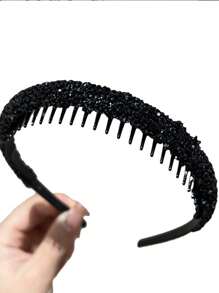 1/4 piezas Aro para el cabello vintage con brillo y rhinestones, diadema antideslizante, diadema para el flequillo, accesorios para el cabello para mujeres