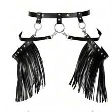 1件装女士新款性感朋克哥特流苏腰带，腰链，皮带，适合舞蹈表演 - 黑色 - 查看 3