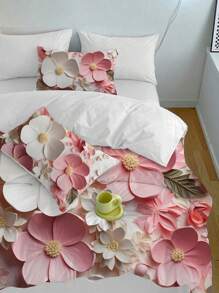 3 件套花卉印花羽绒被套装，波西米亚风格羽绒被套装（1 个被套，2 个枕套，不含填充物）适用于卧室、秋季装饰、秋季装饰、房间装饰