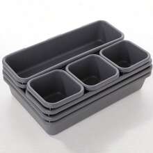 Juego de 8 cajas de almacenamiento para cajón (3 tamaños), material ligero, organizador de lapiceros de escritorio, organizador de maquillaje, cajas de almacenamiento misceláneas para cocina y baño, estuche para lápices, bolsa para lápices, mochila escolar