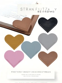 1pc/5pcs/10pcs Heart Shaped Leather Bookmarks, Cute Heart Shaped Corner Bookmark Accessories, Ideal For Reading Enthusiasts, Book Lovers, Students, Women, Perfect Gift For Valentine's Day, Back To School Season - Heart Shaped Bookmark - View 1