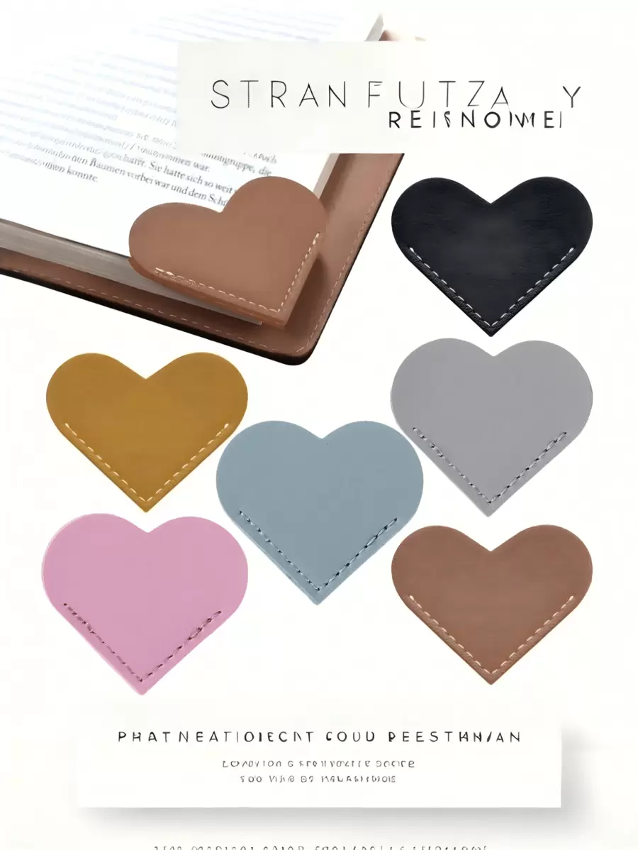 1pc/5pcs/10pcs Heart Shaped Leather Bookmarks, Cute Heart Shaped Corner Bookmark Accessories, Ideal For Reading Enthusiasts, Book Lovers, Students, Women, Perfect Gift For Valentine's Day, Back To School Season - Heart Shaped Bookmark - View 1