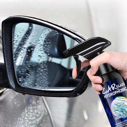 汽车玻璃防水喷雾防雨涂层疏水防雨汽车液体挡风玻璃后视镜遮蔽剂汽车抛光套装，汽车配件