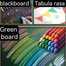 6pcs Chalk + 1pc Chalk Holder / 12pcs Chalk + 2pcs Chalk Holder / 24pcs Dustless Chalk + 3pcs Chalk Holder, Water-Soluble Bright Color Chalk Suitable For Teaching, Painting, Blackboard, Presentation,School Supplies,Back To School