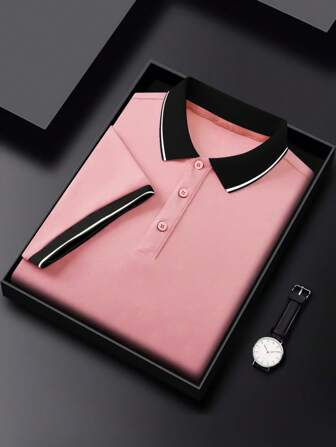 Men's Striped Short Sleeve Casual/Commute Polo Shirt