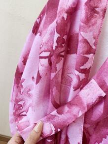 1pc Tie-Dye Print Tassel Scarf/Shawl, Suitable For Everyday Wear