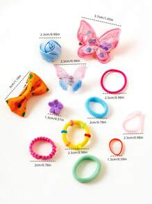 Juego de 814 piezas de accesorios para el cabello de niñas, gomas elásticas multiestilo y multicolor, lazos y flores lindos pinzas para el cabello, decoraciones de pasador de mariposa brillante, adecuado para todas las temporadas, regalo perfecto para niñas, excelente para peinados de fiesta y vacaciones