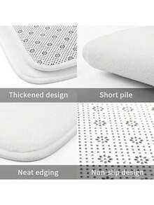 1pc Versatile Easy-To-Clean Laundry Room Printed Lightweight Foldable High Elastic Absorbent Quick Drying Non-Slip Washable Floor Mat, Bathroom Mat, Corridor Mat - Black - View 3
