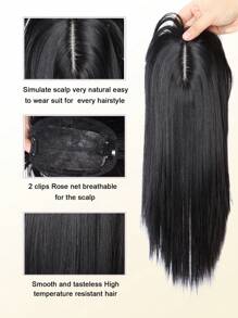 Damska nakładka na włosy Clip-On, górna część włosów Gray Hair's Top Hairpiece, zwiększająca objętość włosów na czubku głowy, nakładka na włosy dla kobiet, niewidoczne, bezszwowe włosy na głowie