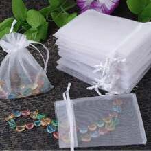 10/50/100pcs Medium Size: 10*15cm Organza Gift Packaging Bags, Wedding Candy Bags, Wedding Favor Bags, Gift Packaging Supplies, Organza Bags For Wedding & Celebration Gift Packaging - Multicolor - View 24
