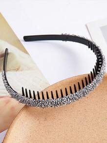 1/4 piezas Aro para el cabello vintage con brillo y rhinestones, diadema antideslizante, diadema para el flequillo, accesorios para el cabello para mujeres