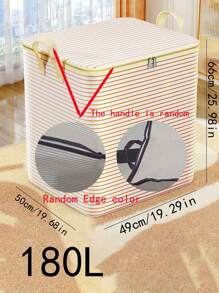 1pc Handmade Random Pattern Foldable Storage Bag For Bedding, Clothes, Toys, Versatile Large Capacity Zipped Organizer Bag With Zipper, Dust-Proof & Moisture-Proof, Space Saving Home & Travel Accessory, Cherry Print