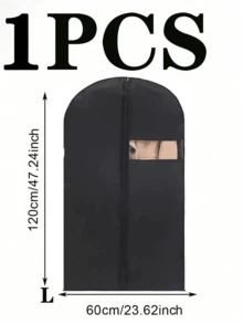 10-1pcs Black Garment Dust Cover, Hanging Clothes Bag, Waterproof Clothes Protector, Suit Garment Bag, Storage Bag, Essential For School, Office, Home - Black - View 16