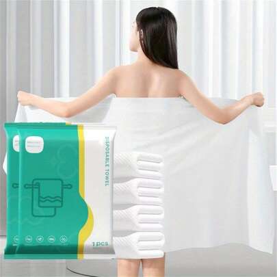 10pcs Disposable Bath Towels, Thick & Enlarged Size, Individually Packaged, Soft & Skin-Friendly, Highly Absorbent, Suitable For Business Travel, Home, Travel, Gym, Office, Holiday, Camping
