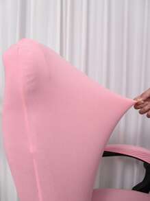 Funda de silla de oficina universal de unicolor rosa de alta elasticidad para usar en cualquier época del año, funda para silla de escritorio y computadora, funda para silla de oficina, funda para silla de gerente, funda elástica para silla, decoración del hogar - Rosa - Ver 9