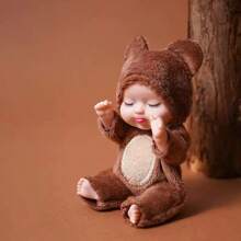 1pc 11cm Mini Plush Reborn Baby Doll, Role Play Stuffed Princess Doll With Movable Limbs, Changeable Clothes, Suitable For 0-3 Years Old Girls