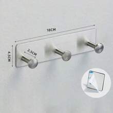 Coat Rack Wall Mounted, Adhesive Coat Hooks, Stainless Steel Door Hooks For Hanging Hat Towels Clothes,Round Hook