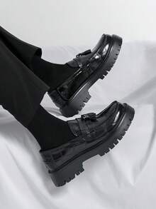 Men's British Style Formal Business Thick-Sole Leather Shoes - Black - View 4