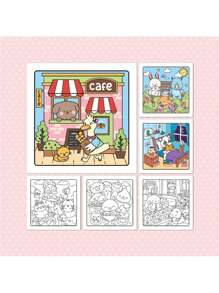 1pc Cozy Friends Coco Coloring Book For Adults And Kids, Bold And Easy, Simple And Big Designs For Relaxat Colouring Books Christmas,Halloween Gift, Birthday Present, Children's Day,Student Supplies, Back To School Supplies, School Supplies[ Hand Drawn Must-Have ]