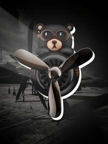 Wind Rotating Propeller Cool Fun Bear Pilot Car Air Fresheners Cartoon Dog Husky Vehicle Air-Conditioning Vent Clip Perfume Airplane Automotive Fragrance Diffuser Aromatherapy Ornaments Fan Aroma Pendant Windmill Outlet Interior Accsesories Decorations For Men Scent Flavor Fresh Smell Gifts Birthday Graduation