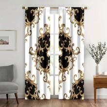 2 piezas Cortinas con estampado digital de tótem estilo bohemio, cortinas impresas de alta definición con ojales para barras, fácil de instalar y limpiar, adecuadas para dormitorio, sala de estar, decoración del hogar
