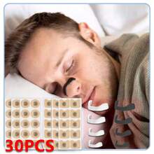 30 片装防打鼾条，透气、防水、防汗助眠鼻扩张器磁性鼻夹，可止打鼾