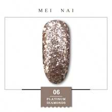 Esmalte de uñas de platino con diamantes Miss Comoy de 15ML, nuevo modelo popular de 2025, el tamaño de los destellos de purpurina hace un degradado de color brillante, se necesita lámpara de secado de luz ultravioleta, manualidades de uñas, pegamento de uñas comúnmente usado en salones de uñas