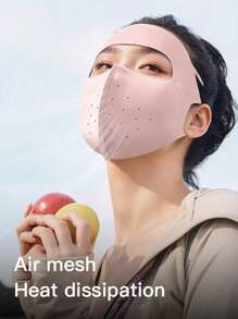 GOLOVEJOY 1 件装纯色多功能女士防晒全脸面罩，透气设计，带鼻孔，3D 结构造型，防尘，适合所有季节