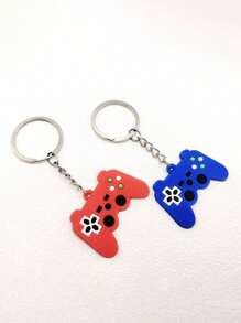 6pcs/Set Creative Game Controller Shaped Keychain With Pvc Dropping Glue Design, Soft Rubber Keyring For Car Accessories Casual Souvenir Bag Charm Backpack For School Cute Goth Y2k Halloween Accessories Teachers Day Christmas Gift Ideas Bag Lanyards With Id Holder Car Accessories Bag Charms - Multicolor - View 4