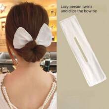 1pc Twist Flex Hair Clamp/Bow Bun Maker/New Print Hair Styling Tool Accessory Home Bathroom Decor - Multicolor - View 7