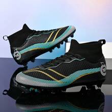 Adult Long Studs Outdoor Sports Football/Soccer Cleats Shoes - Black - View 4