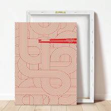 1pc, Canvas Hanging Painting, Framed Decorative Painting, Poster, Wall Art, Bauhaus Style Geometric Wall Art Print - Modern Red Abstract Canvas Poster For Home And Office Decoration Gifts Birthday Graduation