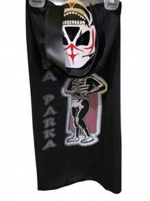 1 Capa Mascara Infantil Luchadores Lucha Libre Personajes - Blanco y Negro - Ver 4