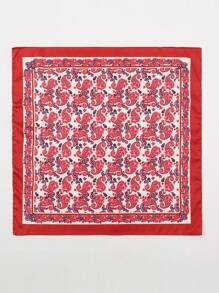 1 件休闲印花小方巾，新款春季头巾风格百搭女士围巾、头带、腰带、披肩