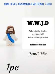 5/1 PVC Siliconen Materiaal Mini Jezus Beeld Paasdecoratie Ornament, Emotionele Ondersteuning, Emotionele Aanmoediging Cadeau Zak Knuffel Kaart, Een Beetje Dichtbij Van Mij Naar Jou, Gevuld Met Heel Veel Liefde En Dikke Knuffels Ook! Hou Heel Veel Van Jou, Jezus Zegen Je