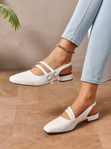 女式新款平底舒适百搭软底双带加大码乐福鞋