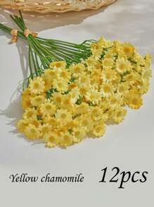 6/12 件，120 件人造雏菊花头，逼真而鲜艳的雏菊花束，栩栩如生的触感，免维护，季节性装饰，适用于新娘花束、婚礼派对、家居桌面装饰、高品质假花、户外野餐园艺、圣诞节、情人节、婚礼、母亲节、生日派对，非常适合 DIY 中心装饰 - 不含容器礼物毕业、秋季装饰、秋季