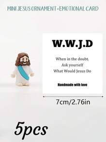 5/1 PVC Siliconen Materiaal Mini Jezus Beeld Paasdecoratie Ornament, Emotionele Ondersteuning, Emotionele Aanmoediging Cadeau Zak Knuffel Kaart, Een Beetje Dichtbij Van Mij Naar Jou, Gevuld Met Heel Veel Liefde En Dikke Knuffels Ook! Hou Heel Veel Van Jou, Jezus Zegen Je