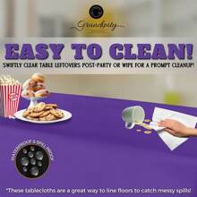 1 件一次性桌布、桌布、桌裙、塑料桌饰，适用于自助餐、节日派对、晚宴、婚礼、婴儿送礼会、婚宴或餐厅