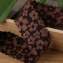 Curly Plum Blossom Jacquard Ribbon, DIY Bow Hair Accessories, Clothing Collar, Cuff Decor, Floral Gift Wrapping Ribbon